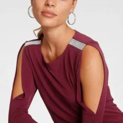 Melrose Langarmshirt mit Strassdetail Schwarz, Schwarz-weiß-rosé, Dunkelrot 11 Melrose Langarmshirt mit Strassdetail Schwarz, Schwarz-weiß-rosé, Dunkelrot -Melrosesan Geschaft 0368afbb 968e 502a b944 75a07e4571a8