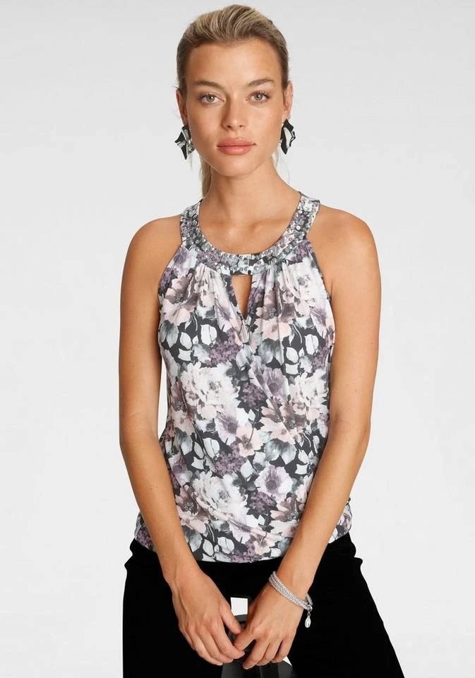 Melrose Tanktop mit Print und Stein-Dekoration 1 Melrose Tanktop mit Print und Stein-Dekoration