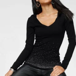 Melrose V-Ausschnitt-Pullover mit Strassdeko Hellgr&uuml;n, Schwarz, Apricot -Melrosesan Geschaft 0a7dc99f 62cc 5cbc be7b 265c874f024f