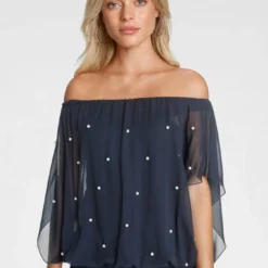 Melrose Chiffonbluse mit Zierperlen Marine, Rosa -Melrosesan Geschaft 0b4dd159 5211 50f6 b234 5f16530356cb