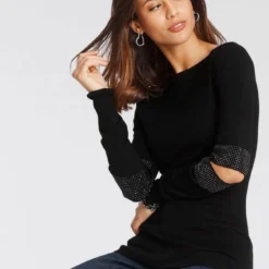 Melrosesan Geschaft 24 Melrose Strickpullover mit Cut-Out und Glitzersteinen