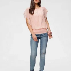 Melrose Chiffonbluse mit Zierperlen Marine, Rosa -Melrosesan Geschaft 0cc56457 d843 5631 a985 c4939651b469