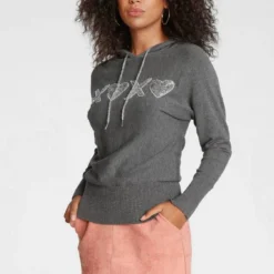 Melrose Fledermauspullover mit Kapuze und Pailletten-Stickerei