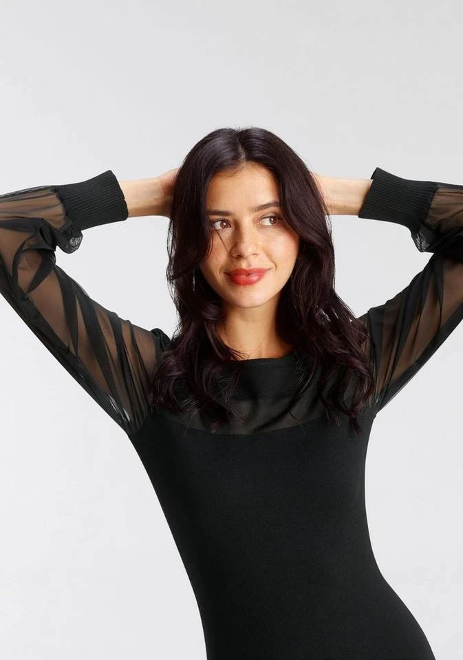 Melrose Strickkleid mit transparenten Ärmel und Streifen - NEUE KOLLEKTION 6 Melrose Strickkleid mit transparenten Ärmel und Streifen - NEUE KOLLEKTION – Bild 6