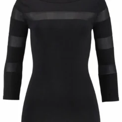 Melrose 3/4 Arm-Pullover mit transparenten Streifen Braun, Schwarz -Melrosesan Geschaft 17173316