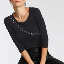 Melrose Langarmshirt mit Ziernieten
