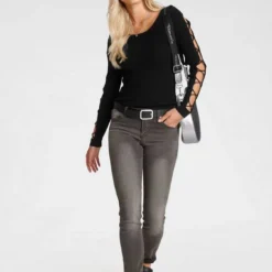 Melrose Rundhalspullover mit Zier-Schnürung am Ärmel 13 Melrose Rundhalspullover mit Zier-Schnürung am Ärmel -Melrosesan Geschaft 1e8ae75e e10e 5621 afac a35dae8b030b