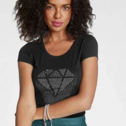 Melrose Rundhalsshirt mit Ziernieten