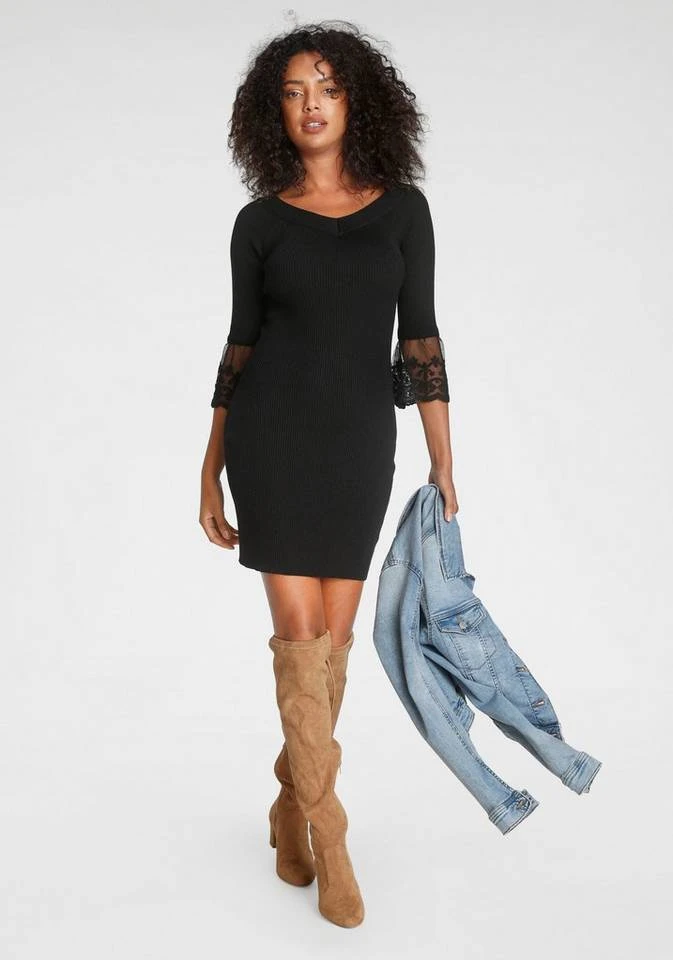 Melrose Strickkleid mit Volant aus Spitze 6 Melrose Strickkleid mit Volant aus Spitze – Bild 6