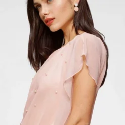Melrose Chiffonbluse mit Zierperlen Marine, Rosa -Melrosesan Geschaft 26507417 8742 5de7 aa49 c9141666a513