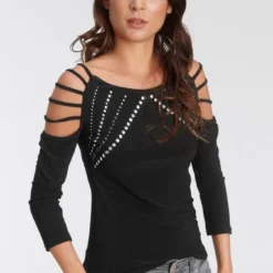 Melrose Rundhalsshirt mit Schlitzen und Ziernieten - NEUE KOLLEKTION