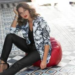 Melrose Lederimitathose mit Reißverschlüssen am Saum -Melrosesan Geschaft 31252243