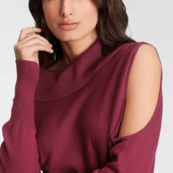 Melrosesan Geschaft 17 Melrose Fledermauspullover mit Schulter-Cut-Out - NEUE KOLLEKTION