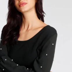 Melrose Rundhalspullover mit Chiffon-Ärmeln und Zierperlen - NEUE KOLLEKTION -Melrosesan Geschaft 3322fea3 650b 51bc 9015 c7061ab5b6c5