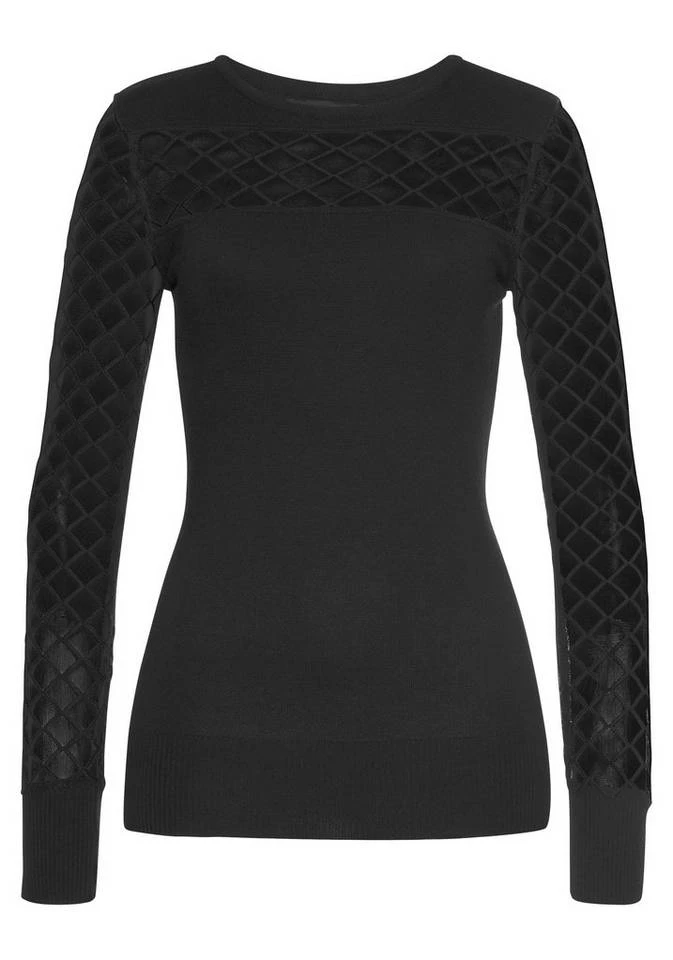 Melrose Rundhalspullover mit Grafik-Mesheinsatz - NEUE KOLLEKTION 5 Melrose Rundhalspullover mit Grafik-Mesheinsatz - NEUE KOLLEKTION – Bild 5