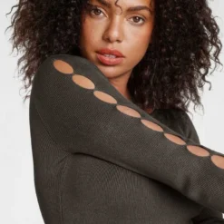 Melrose Strickkleid mit Ärmel Cut-Outs Rosa, Khaki -Melrosesan Geschaft 37c72e57 04e1 5fc2 ae10 d6c6f40d996f