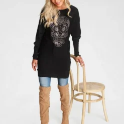 Melrose Fledermauspullover mit Glitzersteinen in Totenkopf-Optik -Melrosesan Geschaft 3dc1df16 6725 5665 ba8c ab6a8b0dc17d