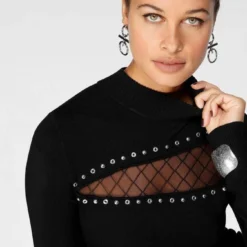 Melrose Strickkleid mit Netz-Detail und Ziernieten 9 Melrose Strickkleid mit Netz-Detail und Ziernieten -Melrosesan Geschaft 3dd870a7 0568 5406 9e35 3cbce49564a4