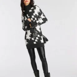 Melrose Rollkragenpullover mit Hahnentritt-Muster - NEUE KOLLEKTION