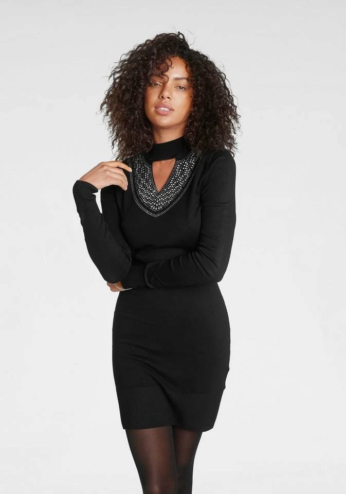 Melrose Strickkleid mit Glitzersteinen und Cut-Out 1 Melrose Strickkleid mit Glitzersteinen und Cut-Out