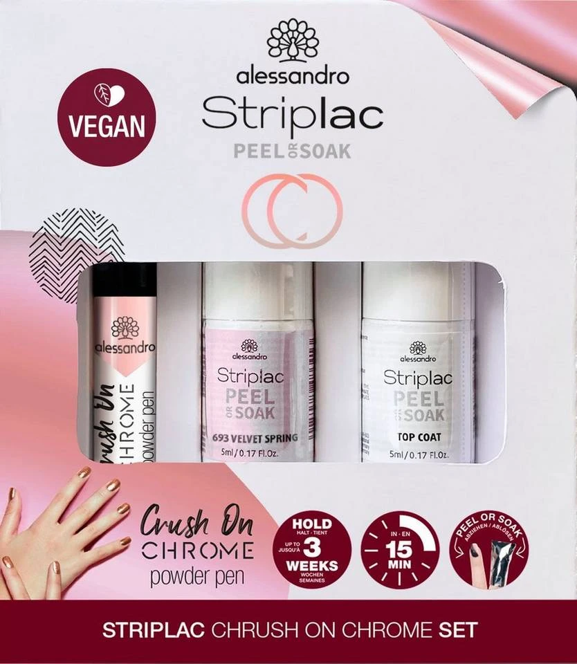 alessandro international UV-Nagellack »STRIPLAC PEEL OR SOAK ROSÉ CRUSH ON CHROME«, 3-tlg. 1 alessandro international UV-Nagellack »STRIPLAC PEEL OR SOAK ROSÉ CRUSH ON CHROME«, 3-tlg.