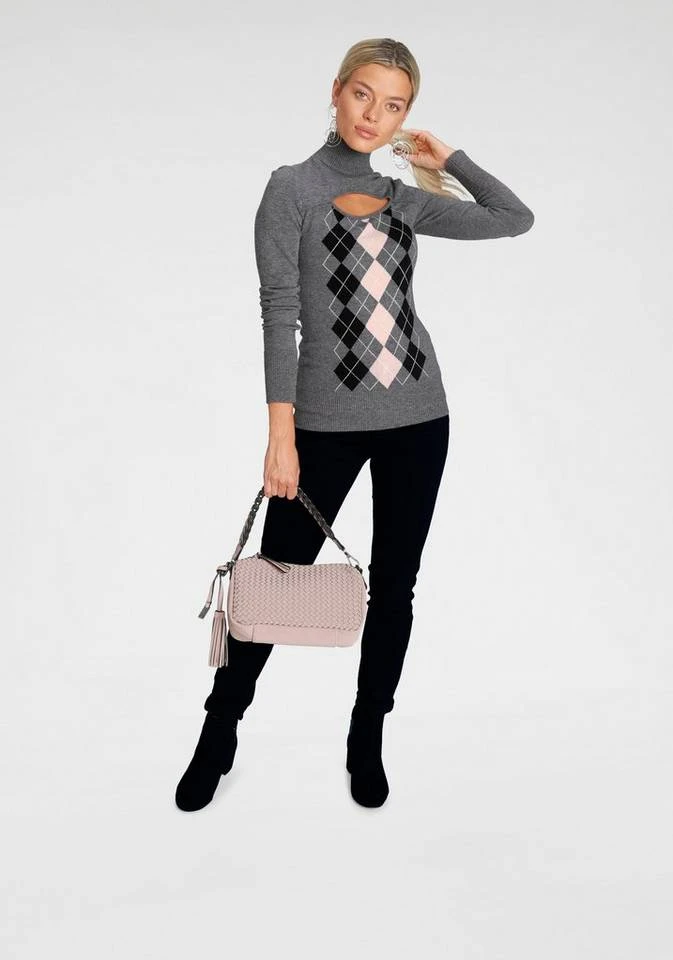 Melrose Rollkragenpullover mit Rauten-Muster 6 Melrose Rollkragenpullover mit Rauten-Muster – Bild 6