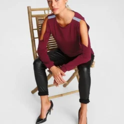 Melrose Langarmshirt mit Strassdetail Schwarz, Schwarz-weiß-rosé, Dunkelrot 15 Melrose Langarmshirt mit Strassdetail Schwarz, Schwarz-weiß-rosé, Dunkelrot -Melrosesan Geschaft 47ef971b a757 52a6 96f8 601ef3b8bbf5