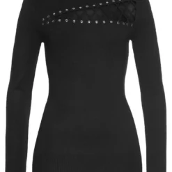 Melrose Stehkragenpullover mit Netz-Detail und Ziernieten -Melrosesan Geschaft 4acb41ff 7258 5bb3 9368 66a12c41feb9