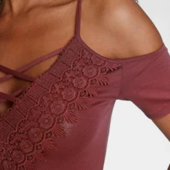 Melrose T-Shirt mit Spitze und Schnürung Braun, Schwarz -Melrosesan Geschaft 4d2dc357 f7e2 5c9e 92b3 6691f67e457c