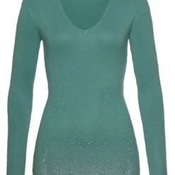 Melrose V-Ausschnitt-Pullover mit Strassdeko Hellgr&uuml;n, Schwarz, Apricot -Melrosesan Geschaft 57408899 8781 5e5b 82d3 a6fdcbaac2f9