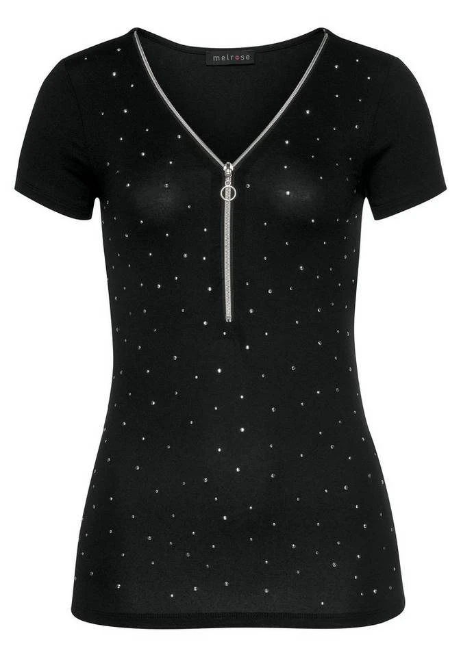 Melrose V-Shirt mit Reißverschluss-Detail und Glitzersteinen - NEUE KOLLEKTION 6 Melrose V-Shirt mit Reißverschluss-Detail und Glitzersteinen - NEUE KOLLEKTION – Bild 6