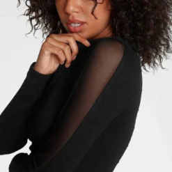 Melrose Strickkleid mit Mesh-Streifen -Melrosesan Geschaft 5d2e1059 cc77 5e05 8a0a 90f23f77df34