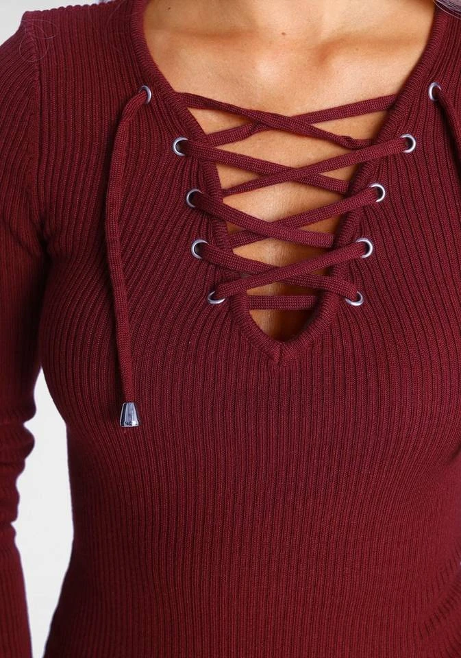 Melrose V-Ausschnitt-Pullover mit Schnürung 4 Melrose V-Ausschnitt-Pullover mit Schnürung – Bild 4