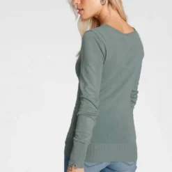 Melrose Rundhalspullover mit Zierperlen Lindgr&uuml;n, Schwarz -Melrosesan Geschaft 62c7ad52 d4cc 5459 a776 6950c1056a05