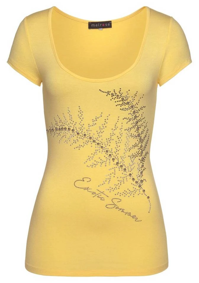 Melrose Rundhalsshirt mit Perlen und Glitzersteinen 2 Melrose Rundhalsshirt mit Perlen und Glitzersteinen – Bild 2