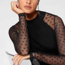 Melrose Strickkleid mit Meshärmeln in Sternen-Optik -Melrosesan Geschaft 64323603 b6d2 5e6c a78f 4d6eb8f81fa4