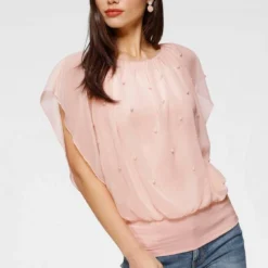 Melrose Chiffonbluse mit Zierperlen Marine, Rosa -Melrosesan Geschaft 65bd4f20 a780 5727 8a8c 1ebf13d2e31c