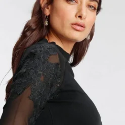 Melrose Stehkragenpullover mit Mesh und Blumen-Appliaktion - NEUE KOLEKTION -Melrosesan Geschaft 6e4d9be6 0bd4 53bd 8827 74c4fffe6ada