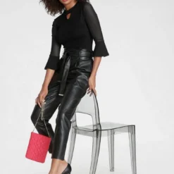 Melrose Rundhalsshirt mit Volantärmeln und Mesh -Melrosesan Geschaft 6ed8709d 5ee8 55f8 8e28 f30c39494ee5