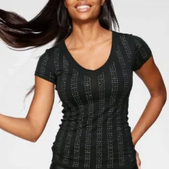 Melrose V-Shirt mit Glitzersteinen