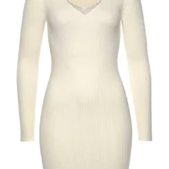 Melrose Strickkleid mit Glitzersteinen und Rippenstrick Offwhite, Schwarz -Melrosesan Geschaft 72129434 eaa9 57ae b881 16a89d6a3709