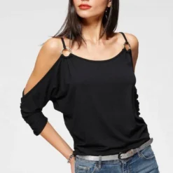 Melrose Fledermausshirt mit Ring-Detail und Ärmelraffung