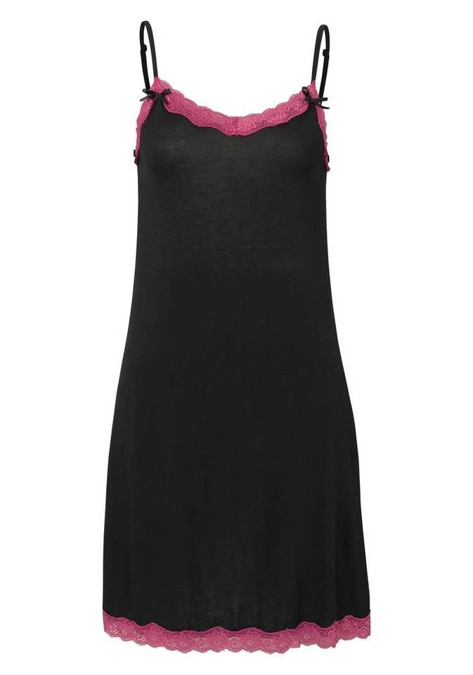 Melrose Negligé mit kontrastfarbener Spitze & Zierschleifen 2 Melrose Negligé mit kontrastfarbener Spitze & Zierschleifen – Bild 2