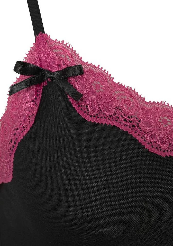 Melrose Negligé mit kontrastfarbener Spitze & Zierschleifen 4 Melrose Negligé mit kontrastfarbener Spitze & Zierschleifen – Bild 4