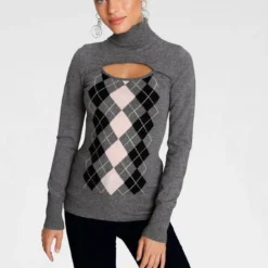 Melrose Rollkragenpullover mit Rauten-Muster