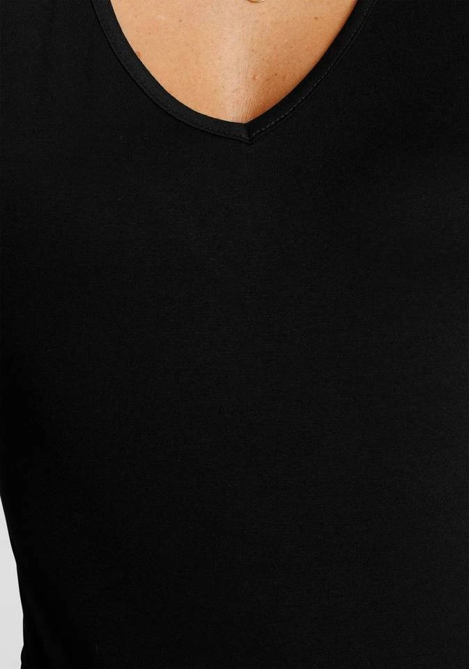 Melrose V-Shirt mit trransparenten, bedruckten Ärmeln Schwarz-weiß-gemustert, Schwarz-geblümt 7 Melrose V-Shirt mit trransparenten, bedruckten Ärmeln Schwarz-weiß-gemustert, Schwarz-geblümt – Bild 7