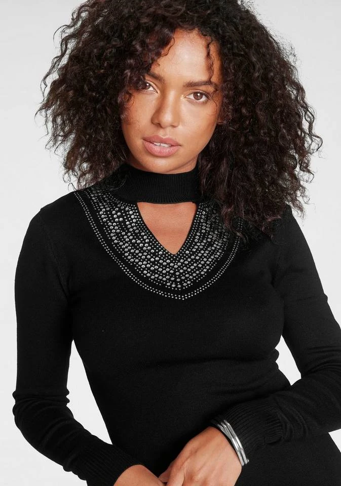 Melrose Strickkleid mit Glitzersteinen und Cut-Out 3 Melrose Strickkleid mit Glitzersteinen und Cut-Out – Bild 3