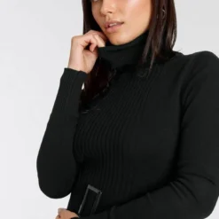 Melrose Longpullover mit Ziergürtel und Schlitzen -Melrosesan Geschaft 96958a44 e463 5bdf 84f0 d642aa6f1097