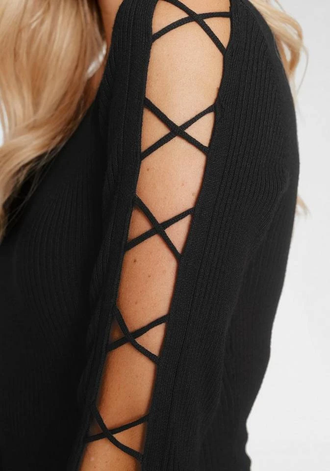 Melrose Rundhalspullover mit Zier-Schnürung am Ärmel 5 Melrose Rundhalspullover mit Zier-Schnürung am Ärmel – Bild 5