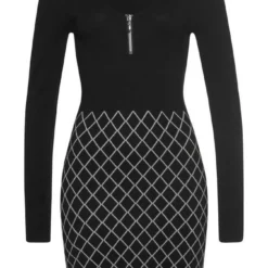 Melrose Strickkleid mit Reißverschluss und Grafik-Design -Melrosesan Geschaft a218f500 9dd6 5ae1 94e3 5a81e9f015dc